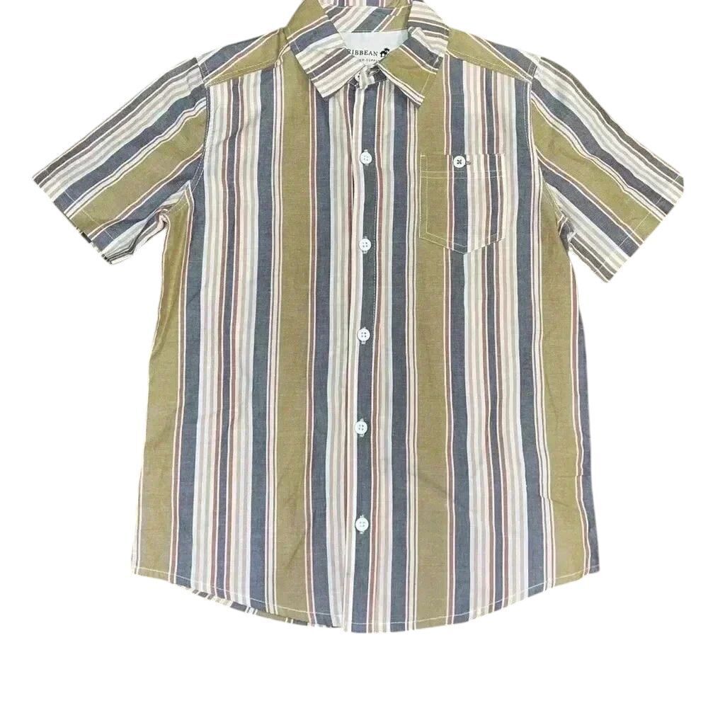 NWT Kids Caribbean Joe Collared Button Down Shirt Size M, summer, vacation‎ D34